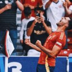 Spain’s Mikel Merino emulates dad’s 1991 goal celebration at same stadium at Euro 2024